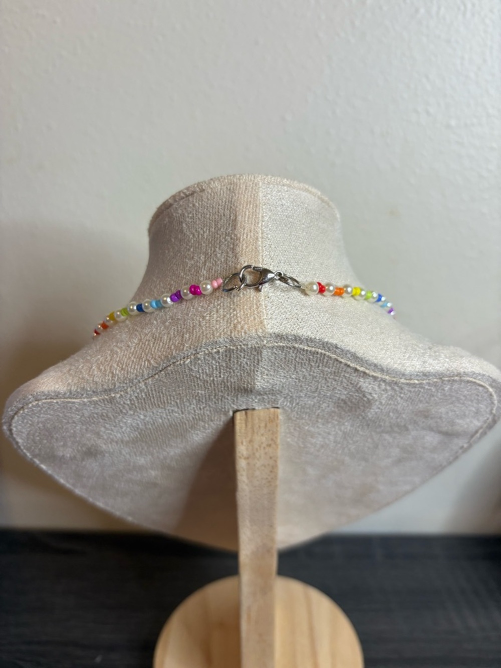 Handmade Pearl/Colorful Seed Bead Necklace - Picture 4 of 4